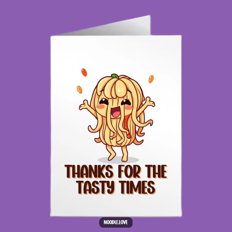 Free Printable Thank You Card: Silly Noodle Dance, Saucy Thanks, Downloadable Gift