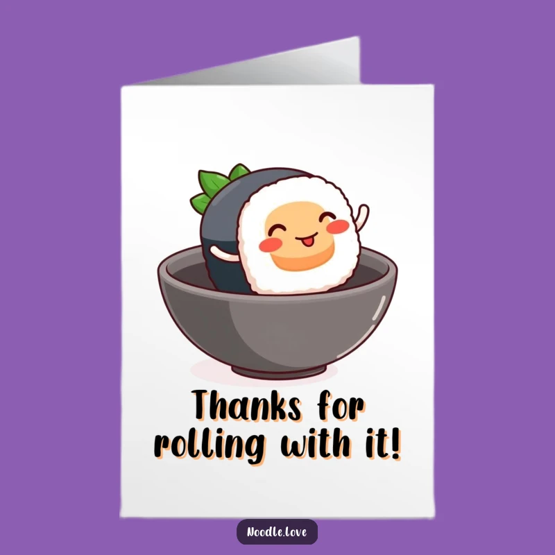 Free Printable Thank You Card: Sushi Leaping - Grateful Downloadable Foodie Gift