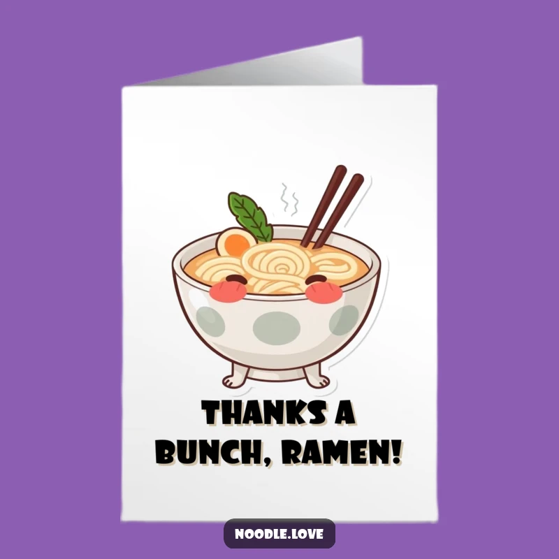 Free Printable Ramen Thank You Card - Funny Noodle Lover's Downloadable Gift