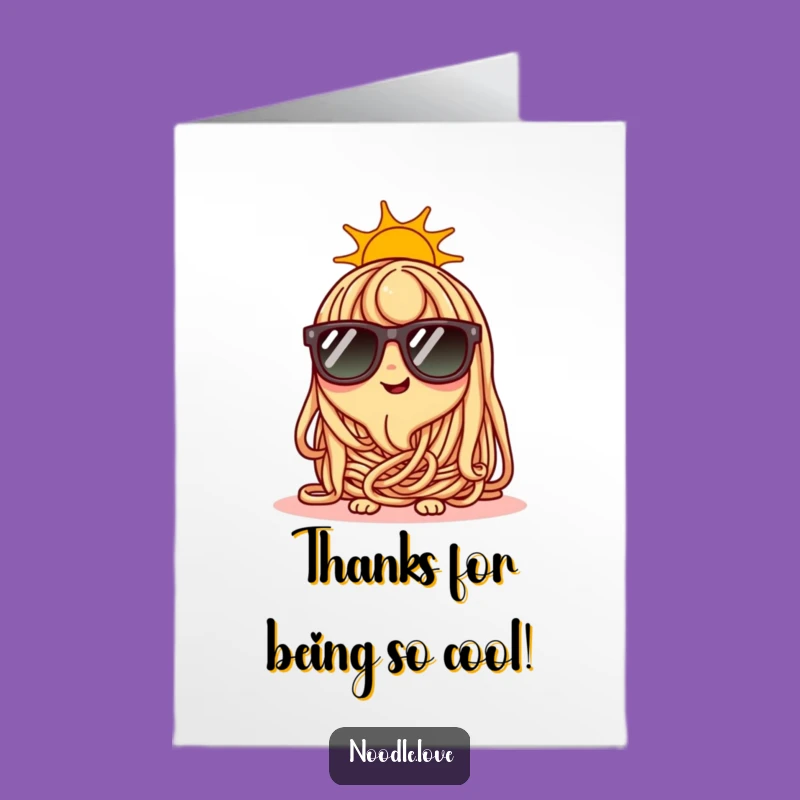 Free Printable Noodle Thank You Card: Coolest Thanks with Sunglasses - Print at Home