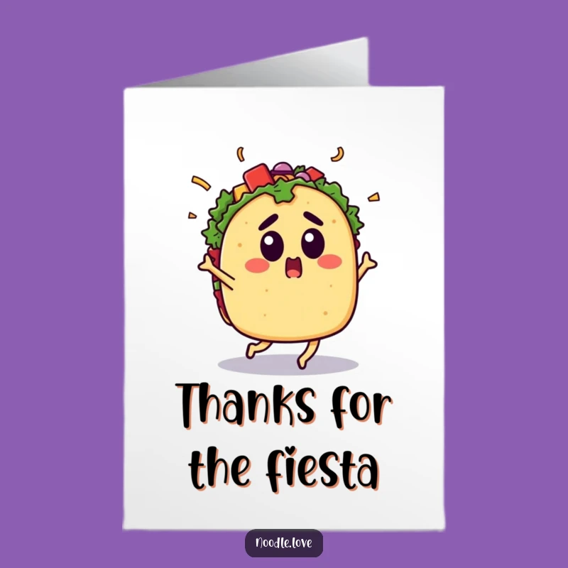 Taco Thank You Card Free Printable - Downloadable Dancing Foodie Thanks!