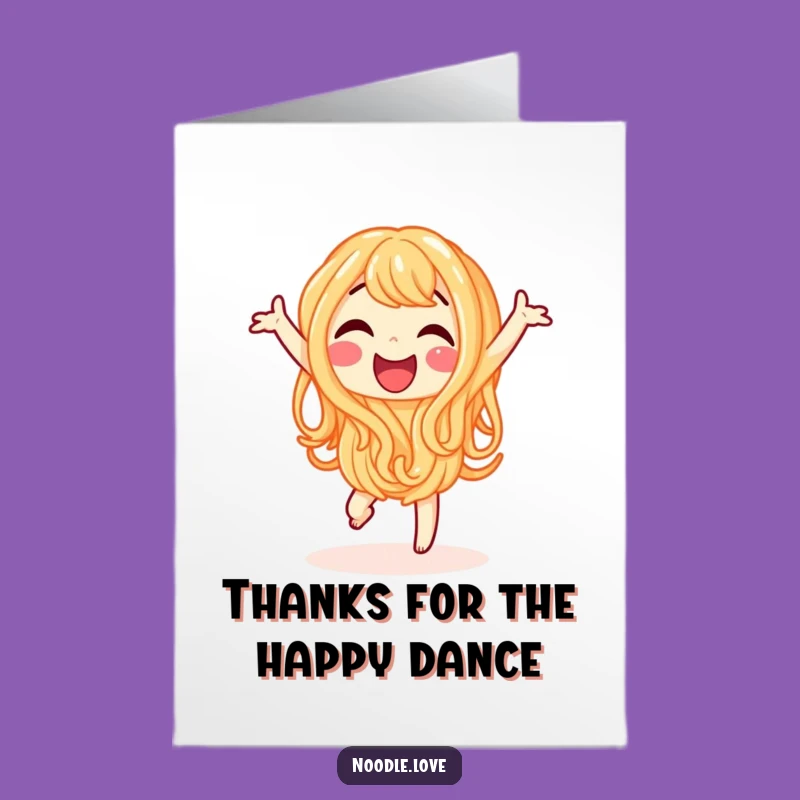 Free Printable Thank You Card: Dancing Noodle Gratitude - Cheerful Downloadable Gift