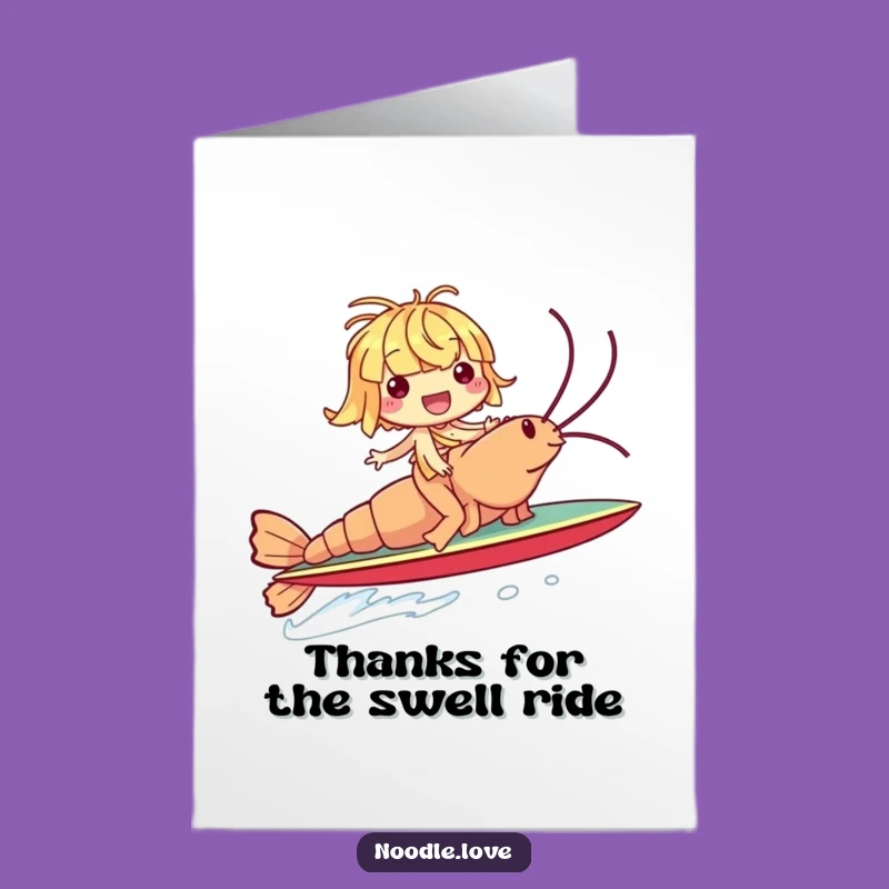 Funny Free Printable Thank You Card: Noodle Shrimp Ride - DIY Thanks