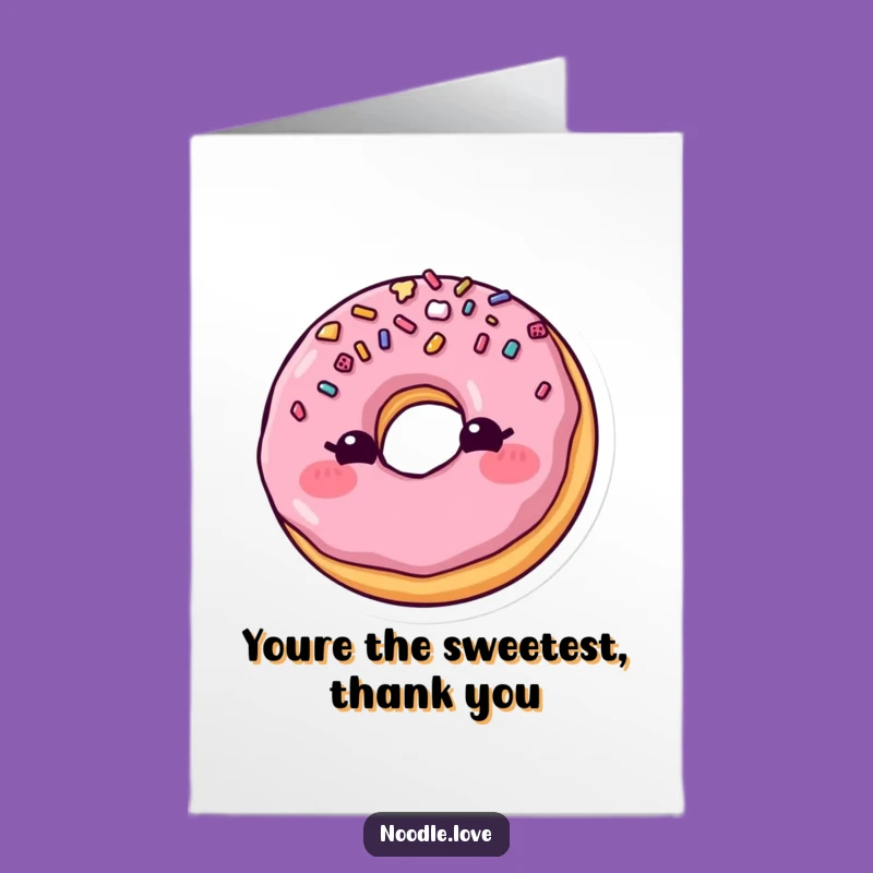 Free Printable Blushing Donut Thank You Card - Funny Downloadable Gift