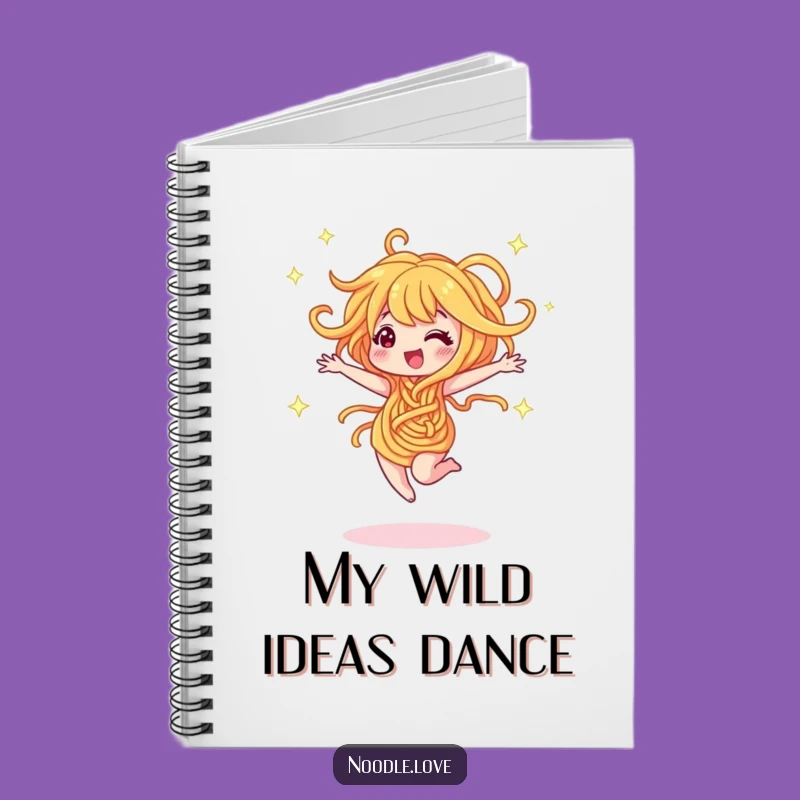 Funny Dancing Noodle Notebook - Humorous Character Sparkle Journal