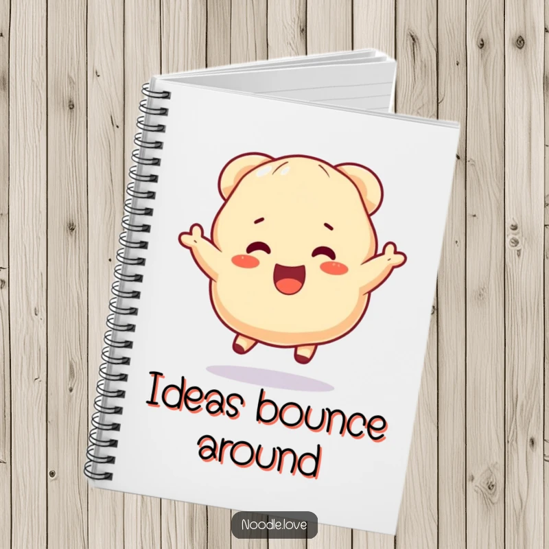 Funny Dumpling Notebook: A dumpling character bouncing with excitement, ideal for jotting notes and a great funny gift.
