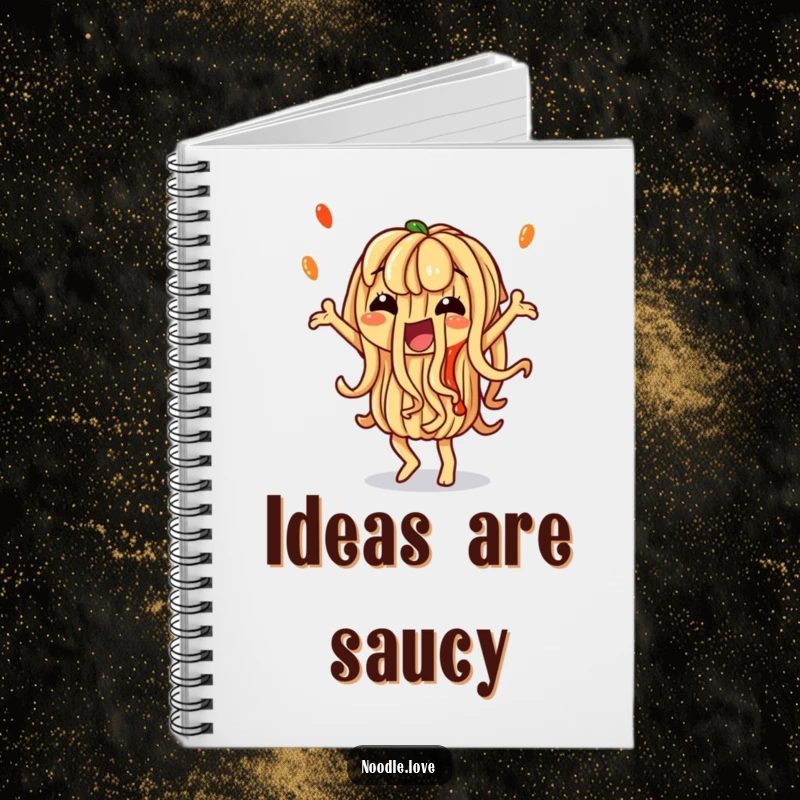 Funny Noodle Notebook: A noodle character dancing with artistic sauce, ideal for jotting notes and a great funny gift.