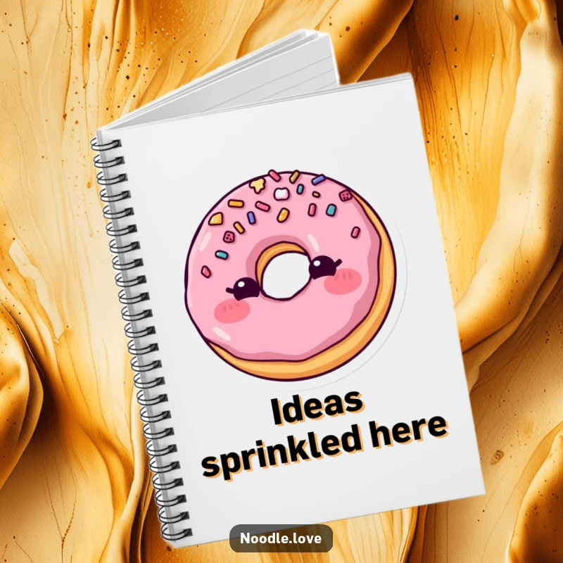 Funny Blushing Donut Notebook: A blushing donut with sprinkles winks, perfect for a funny gift for note-takers.