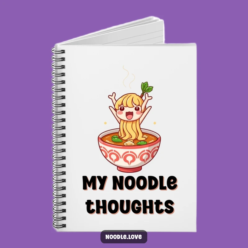 Funny Noodle Ideas Notebook: Cute Character's Broth Jump - Creative Funny Gift