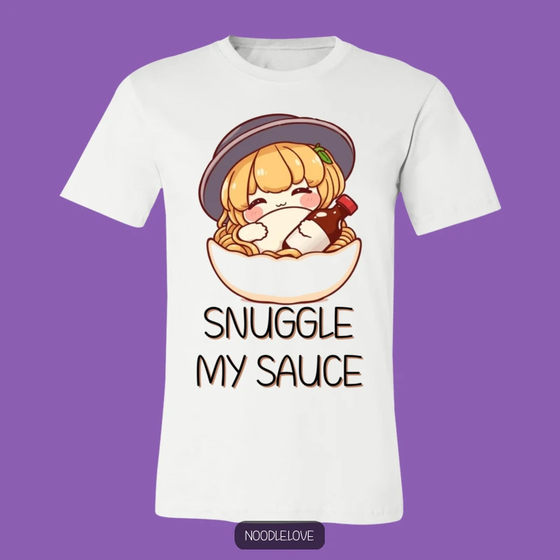 Funny Noodle Soy Sauce Pillow Tee: Comical Comfort Shirt for Food Lovers