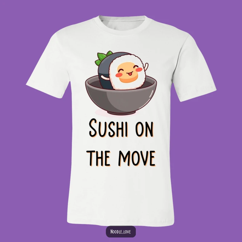 Funny Sushi Leaping T-Shirt - Cute Foodie Adventure Tee