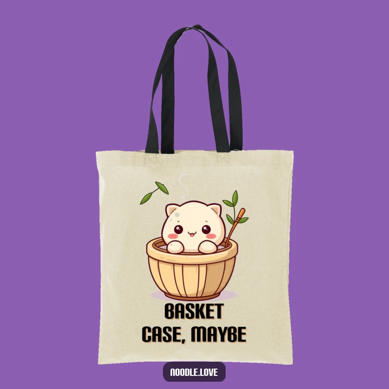 Funny Dumpling Wink Tote Bag: Steaming Bamboo Basket Character - Practical Funny Gift!