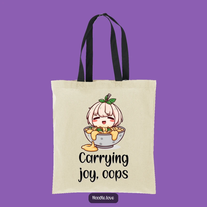 Funny Ramen Spill Tote Bag: Happy Bowl Character - Practical Funny Gift!