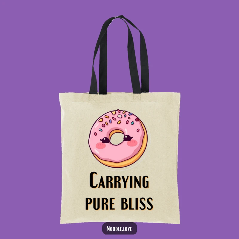 Funny Blushing Donut Tote Bag: Carry Sweetness - Funny Gift