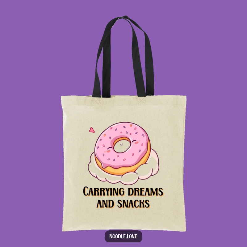 Funny Kawaii Donut Nap Tote Bag: Chic Sleepy Character Accessory for Daily Errands