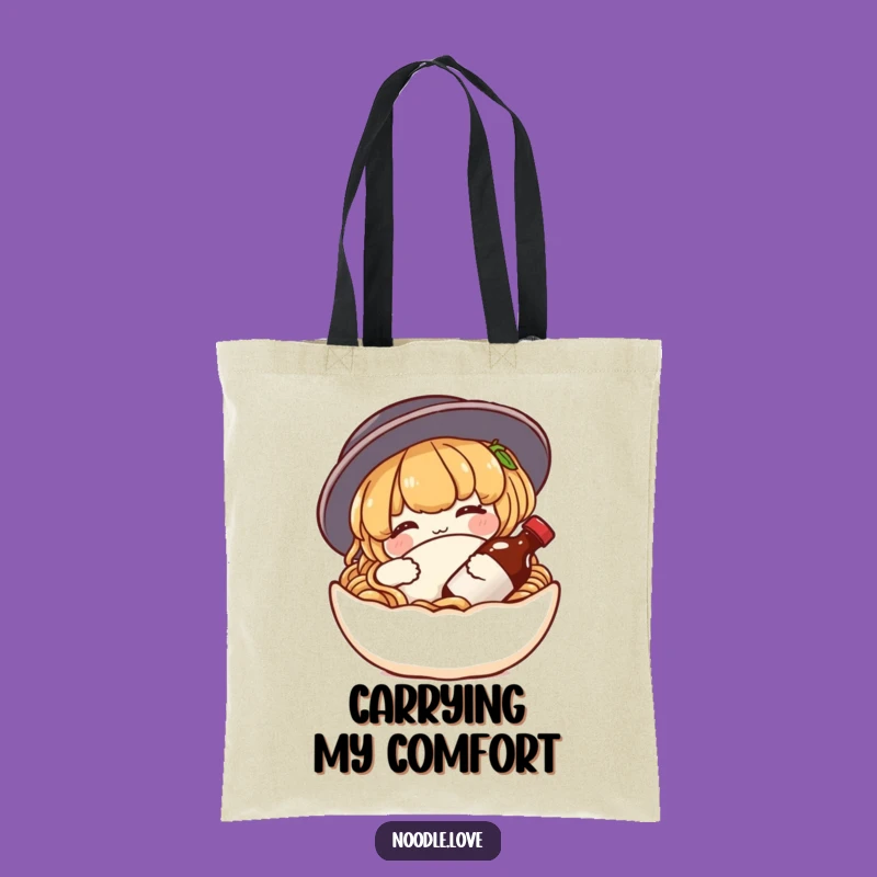 Funny Noodle Comfort Tote: Humorous Bag for Cozy Foodies