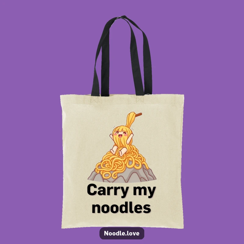 Funny Noodle Slide Tote Bag: Mountain Character - Practical Funny Gift!