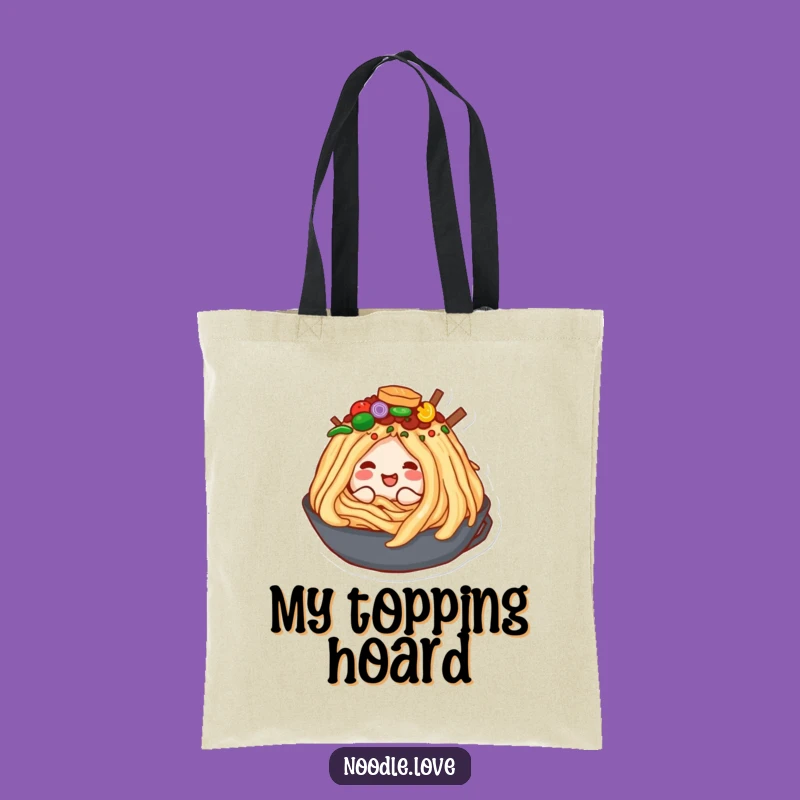 Funny Noodle Toppings Tote Bag: Burrowing Bliss, Stylish & Hilarious Shopping Gift