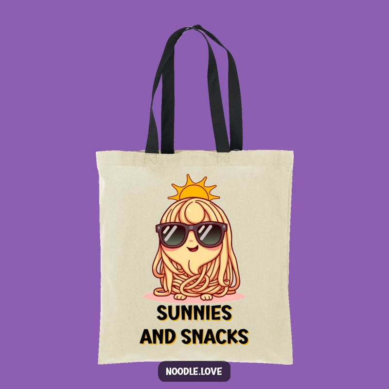 Funny Cool Noodle Tote Bag: Sunglasses Character Canvas Bag, Chic Funny Gift
