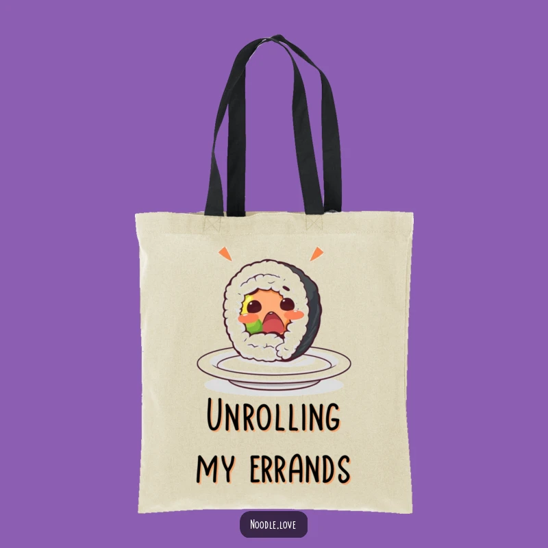 Funny Sushi Roll Roll-Off Tote: Practical Bag with a Comical Foodie Twist